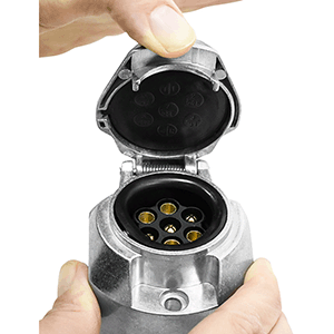 Base de enchufe metálica 7 polos con tapa 