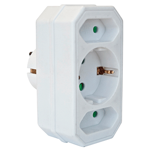 Ladrón 2 tomas 10A + 1 toma 16A