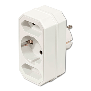 Ladrón 2 tomas 10A + 1 toma 16A en blíster