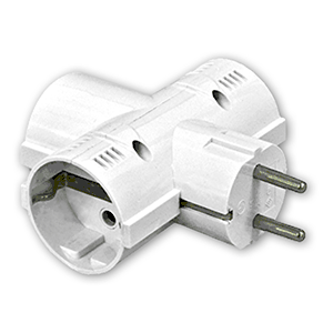 Triple schuko con protectores blister