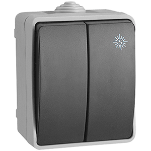 Conmutador doble IP54 10A