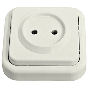 Base para enchufe blanco nieve 