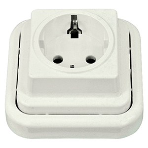 Base para enchufe schuko blanco nieve