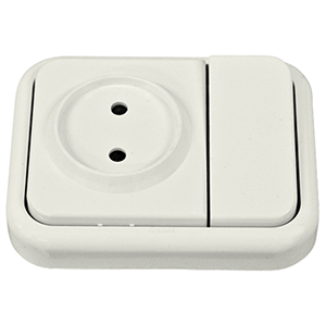 Conmutador + Base blanco nieve 