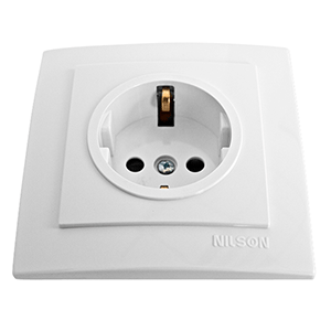 Base schuko blanca con protector blanca