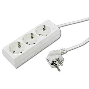 Base de 3 tomas y cable 3x1mm² 1.5m