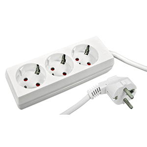 Base de 3 tomas con cable 3x1.5mm² 1.5m