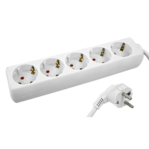 Base de 5 tomas con cable 3x1.5mm² 1.5m