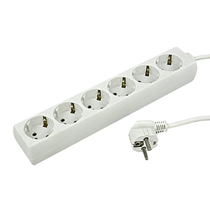 Base de 6 tomas con cable 3x1.5mm² 1.5m