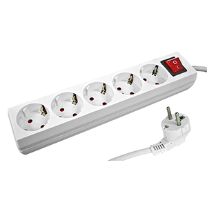 Base 5 tomas + interruptor cable 3x1.5mm² 1.5m