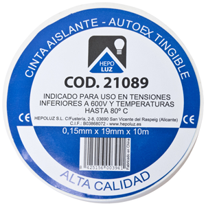 Cinta aislante 10mx19mm blanca 