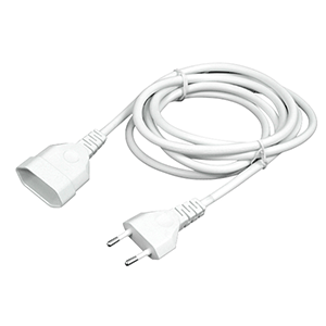 Alargo inyectado manguera plana con clavija y base 2m blanco