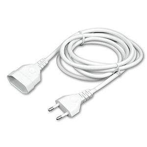 Alargo inyectado manguera plana con clavija y base 3m blanco