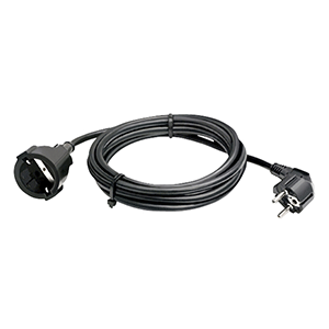 Alargo manguera con clavija y base 16A 3x1mm² 2m negro