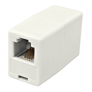 Empalme de teléfono 6P4C 1H-1H blanco 