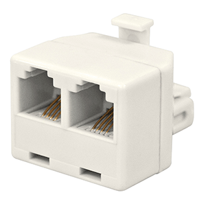 Doble empalme de teléfono 6P4C 1M-2H blanco