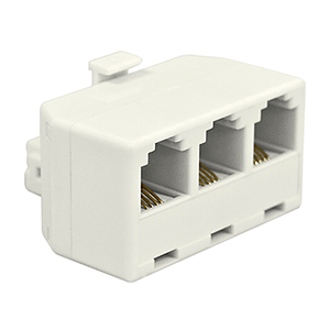 Triple empalme de teléfono 6P4C 1M-3H blanco