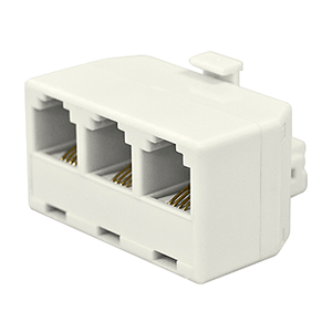 Triple empalme de teléfono 6P4C 1M-3H blanco