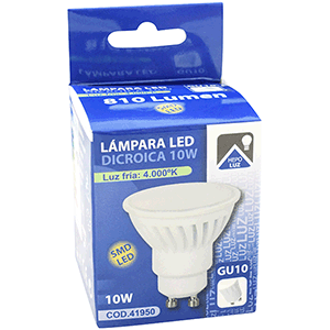 Lámpara dicroica LED GU10 10W 4000ºK