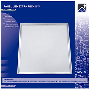 Panel LED cuadrado 48W 4000ºK