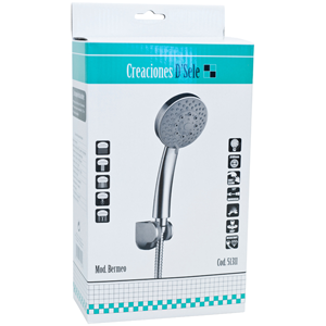 Set mango de ducha Bermeo 100x245mm 5 funciones