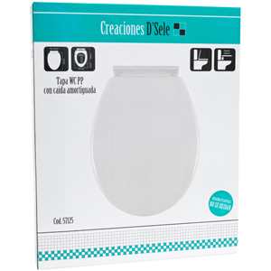 Soft closing toilet seat PP white