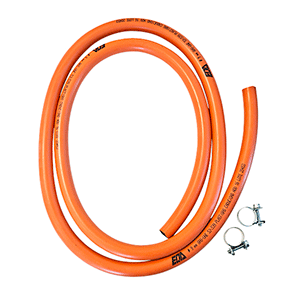 Manguera para butano con dos abrazaderas 9x15mm 1.5m 